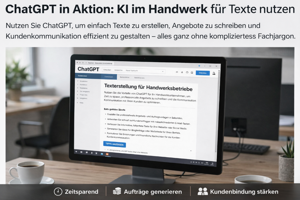ChatGPT in Aktion: KI im Handwerk für Texte nutzen - Zeitersparnis, Aufträge generieren, Kundenbindung stärken