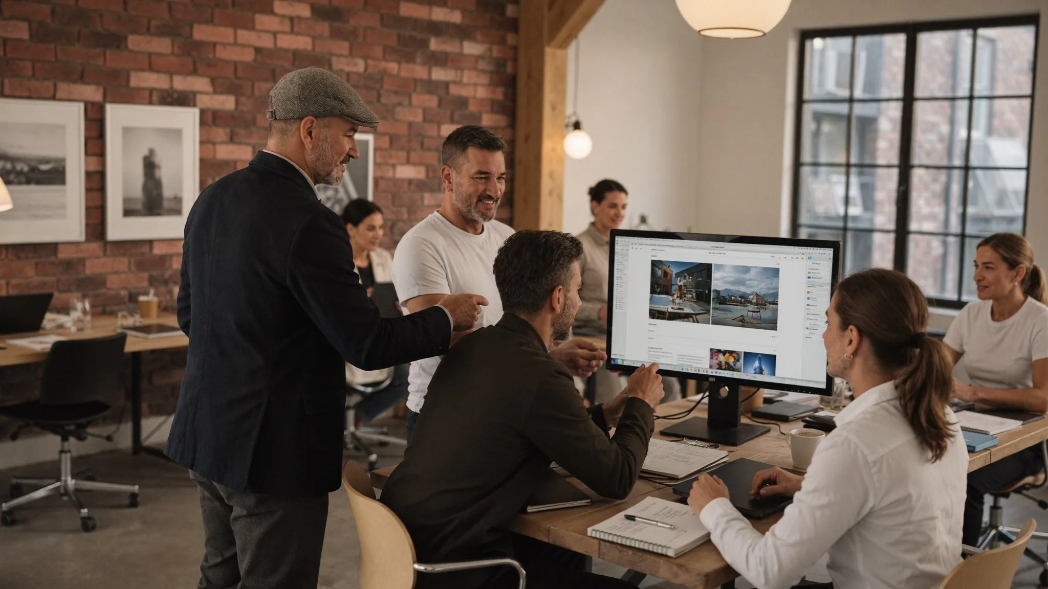 Michael Hanßen bei der Zusammenarbeit mit dem Freelancer-Team im Loft